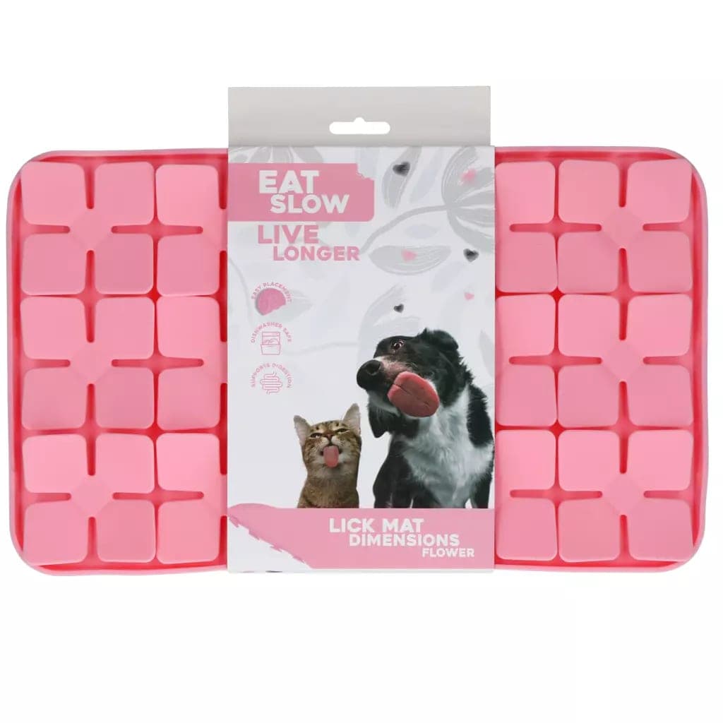 Eat Slow Live Longer Lick Mat Dimensions Flower — puzzel & intelligentie voor sterke honden